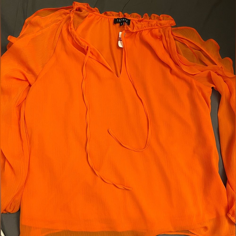 1.STATE orange blouse